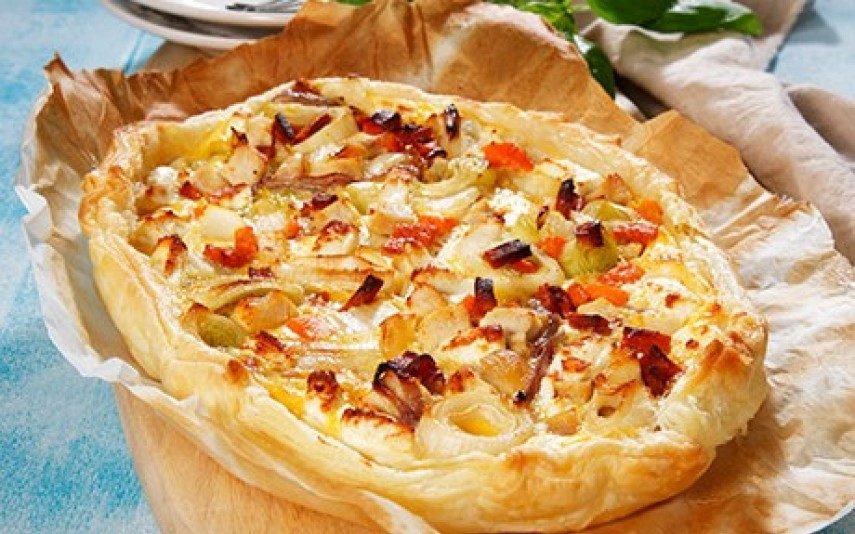 Quiche de frango com batata-doce