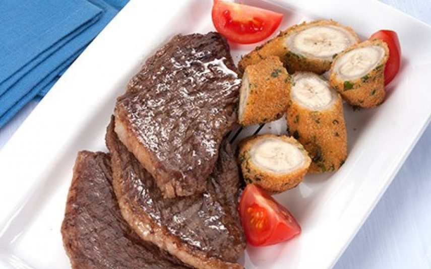 Picanha com banana frita