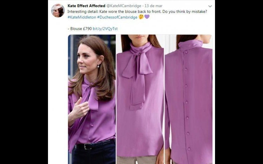Kate Middleton Usa blusa ao contrário