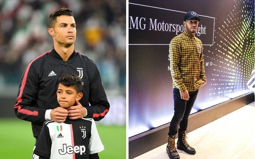 Cristiano Ronaldo no Mónaco apresenta filho a Lewis Hamilton