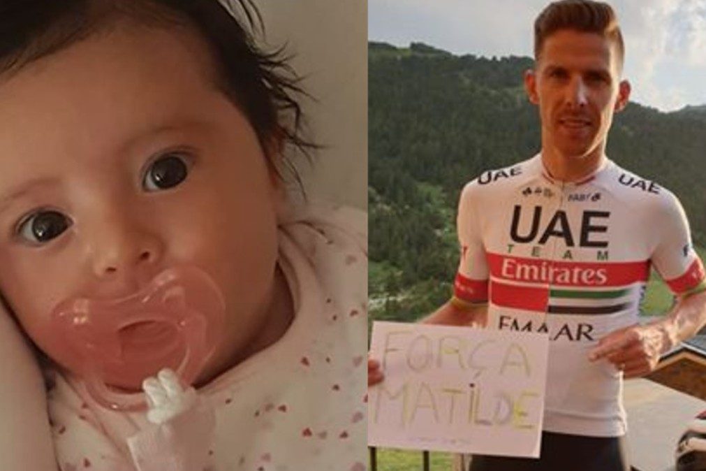 Ciclista Rui Costa doa equipamentos para ajuda a bebé Matilde