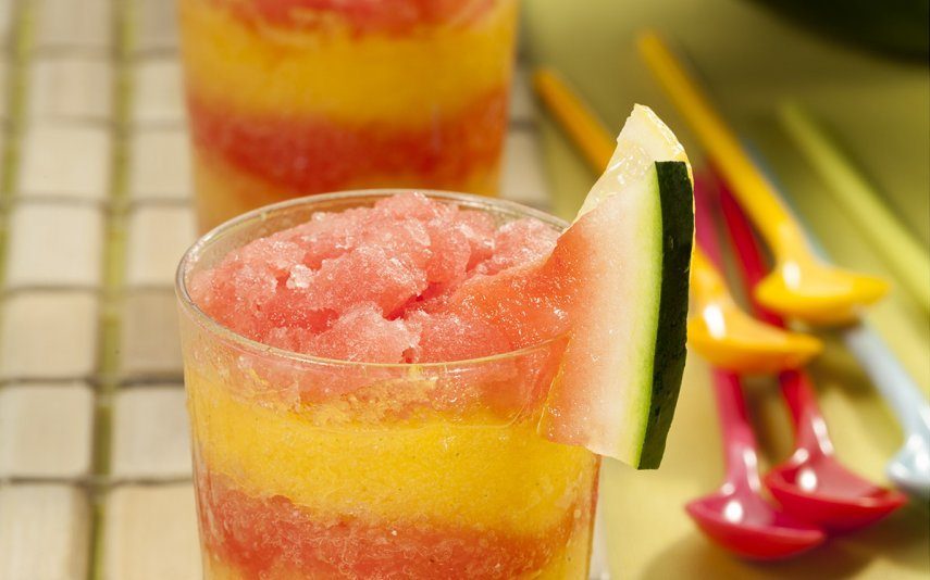 Receita de Granizado de melancia com melão Bebida refrescante