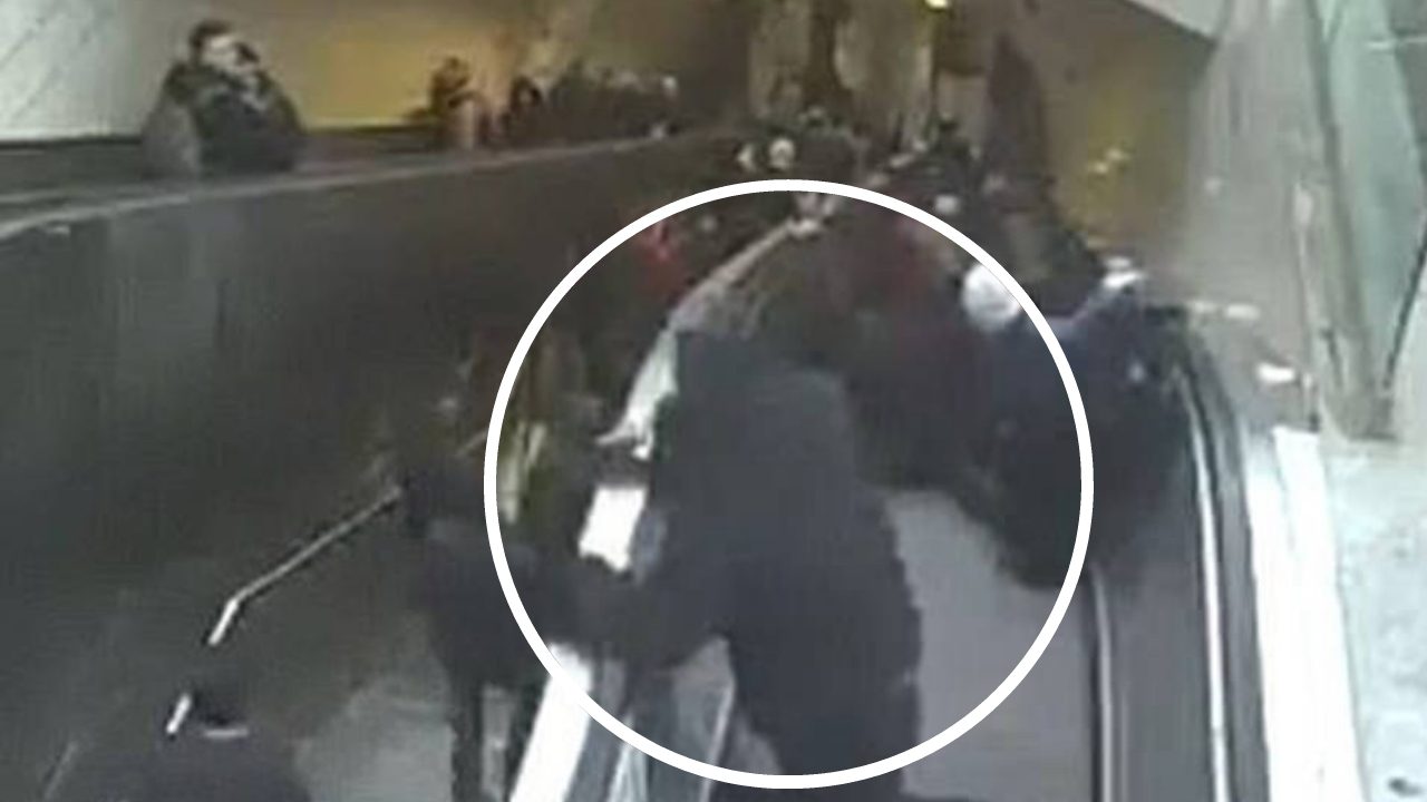 Escada rolante de estação de metro engole homem [vídeo]