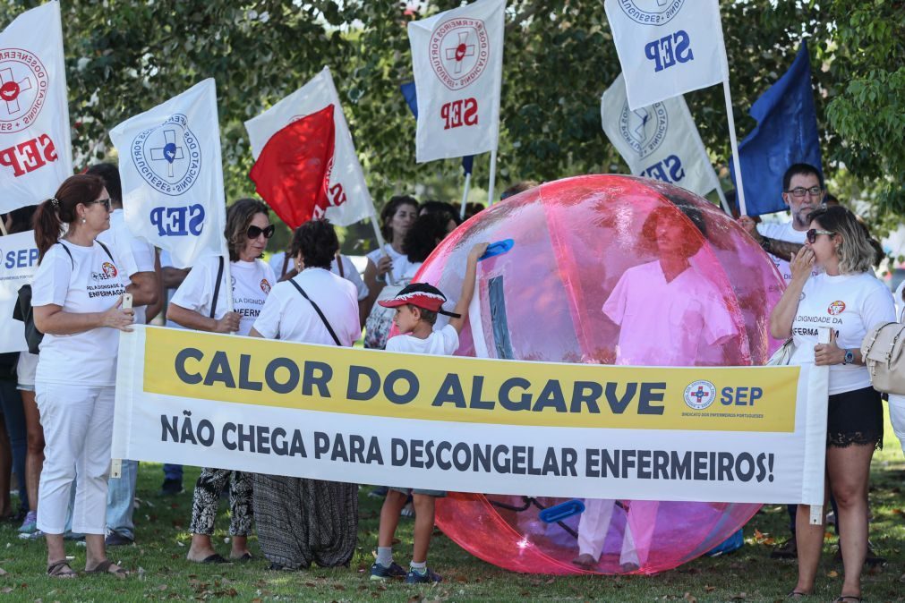Várias dezenas de enfermeiros protestam frente à ARS Algarve