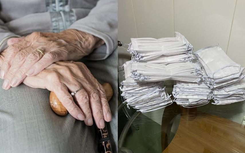 Covid-19: Com 87 anos e quase cega, idosa costura dezenas de máscaras para hospital