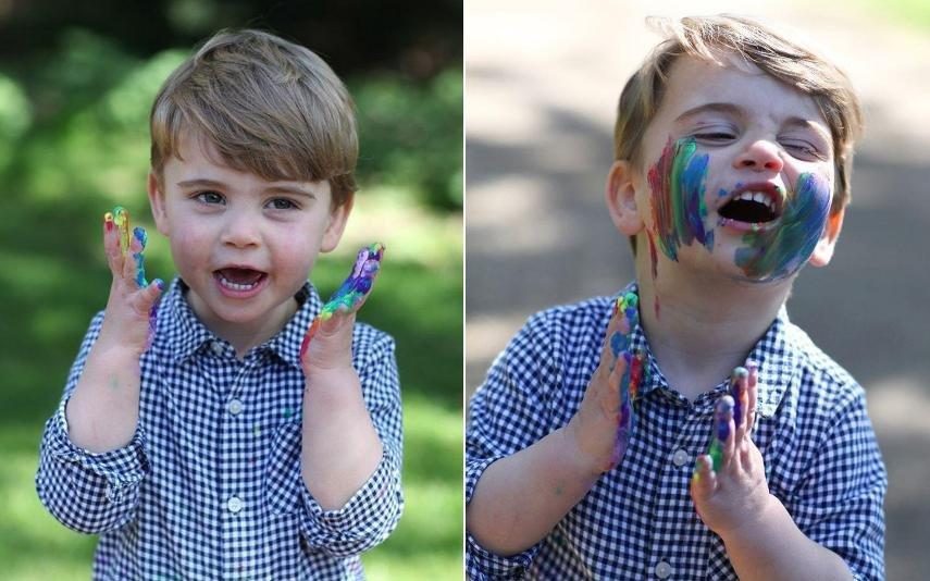 Príncipe Louis Um príncipe artista, divertido e cheio de tinta, no dia do aniversário (fotos)