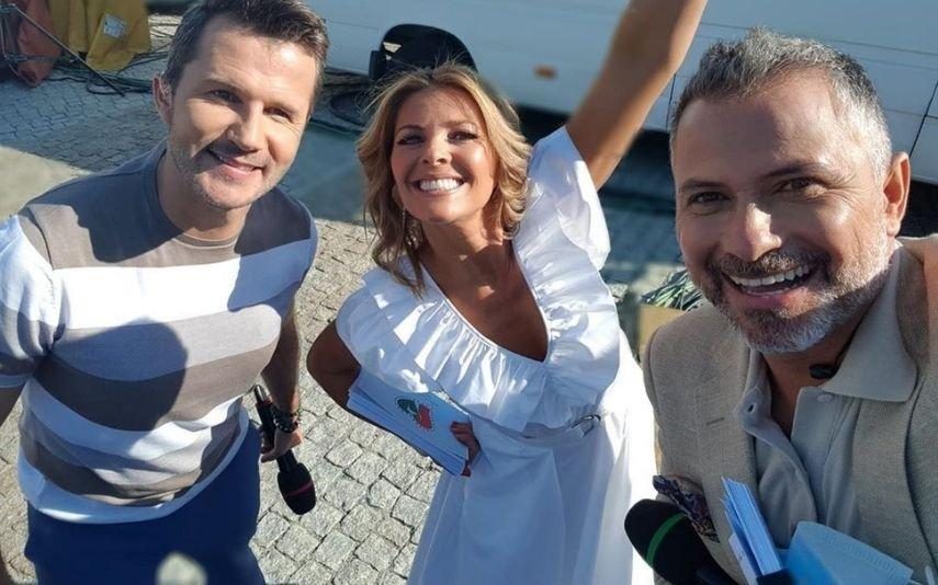 Sónia Araújo atirou-se a um lago no final de programa da RTP1 (fotos)