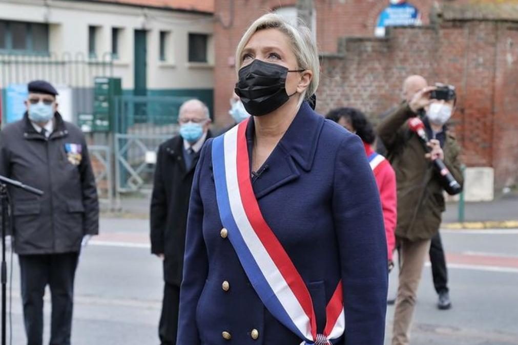 André Ventura e Marine Le Pen juntos no início da campanha eleitoral