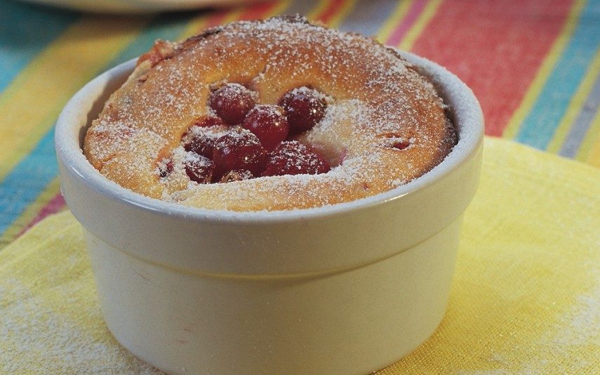 Minisuflé de frutos vermelhos Tentações em ponto pequeno