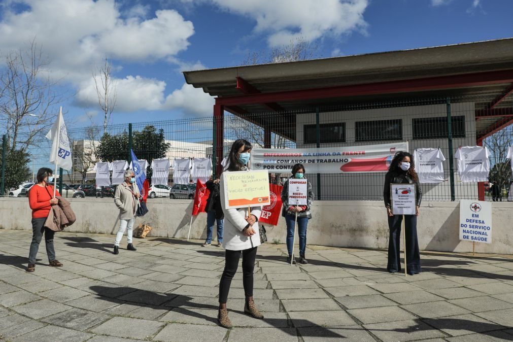 Enfermeiros em protesto no Barreiro ameaçam endurecer formas de luta