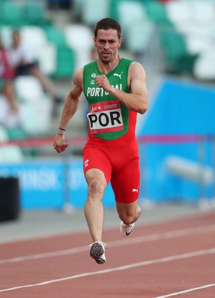 Carlos Nascimento na final dos 60 metros dos Europeus de atletismo