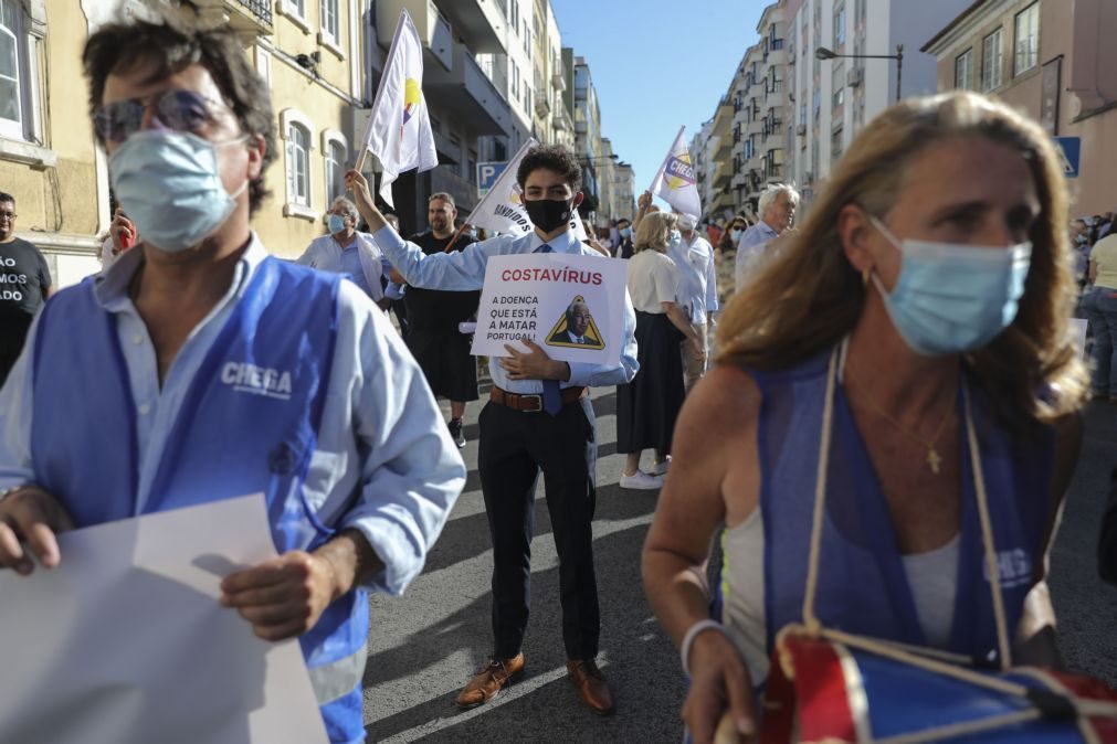 Covid-19: Apoiantes do Chega manifestaram-se em Lisboa contra restrições