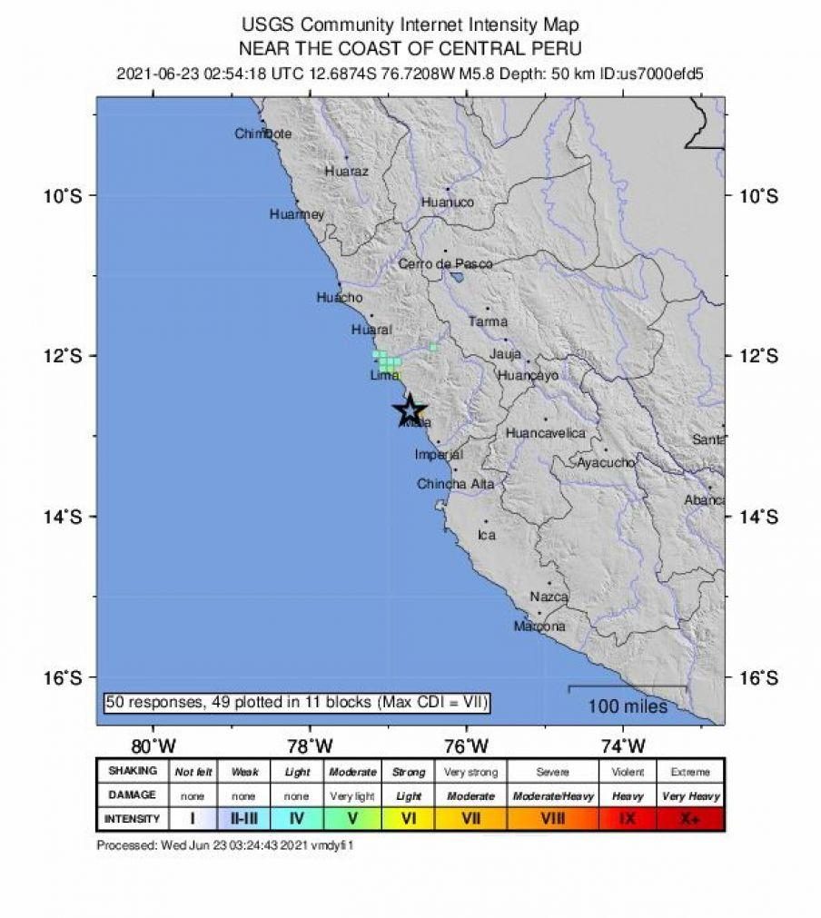 Forte sismo de magnitude 6,1 abala norte do Peru