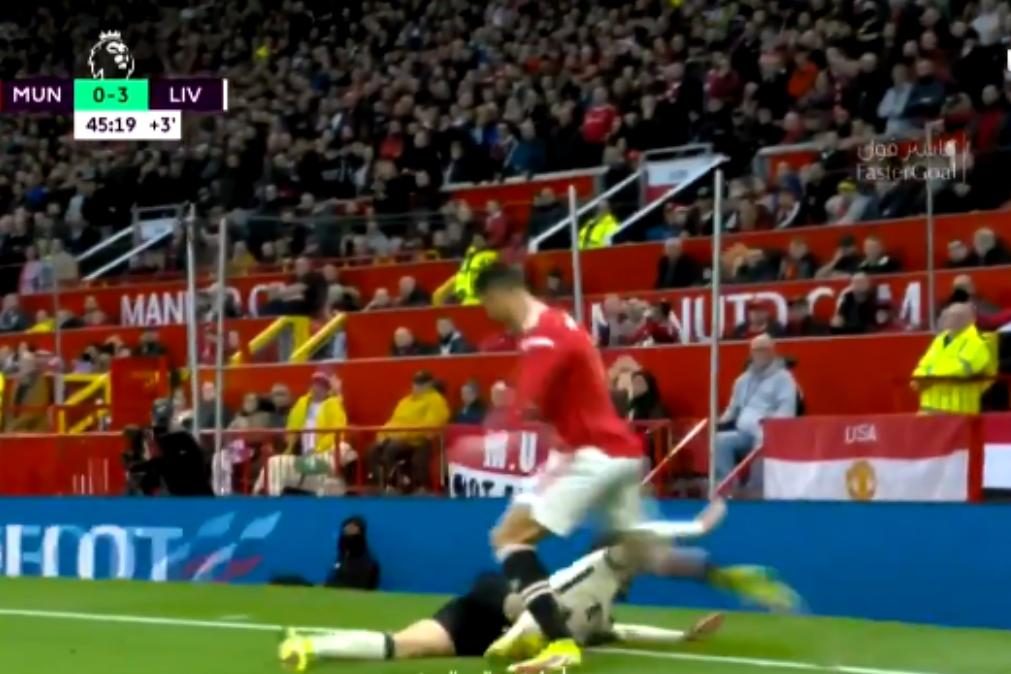 Ronaldo de cabeça perdida arrisca expulsão frente ao Liverpool [vídeo]