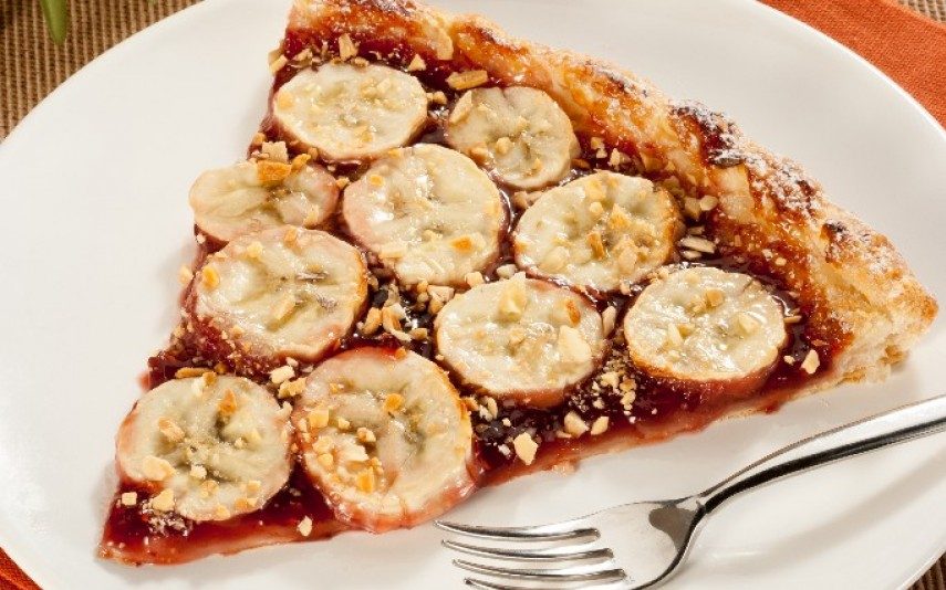 Tarte folhada de banana Sobremesa com fruta