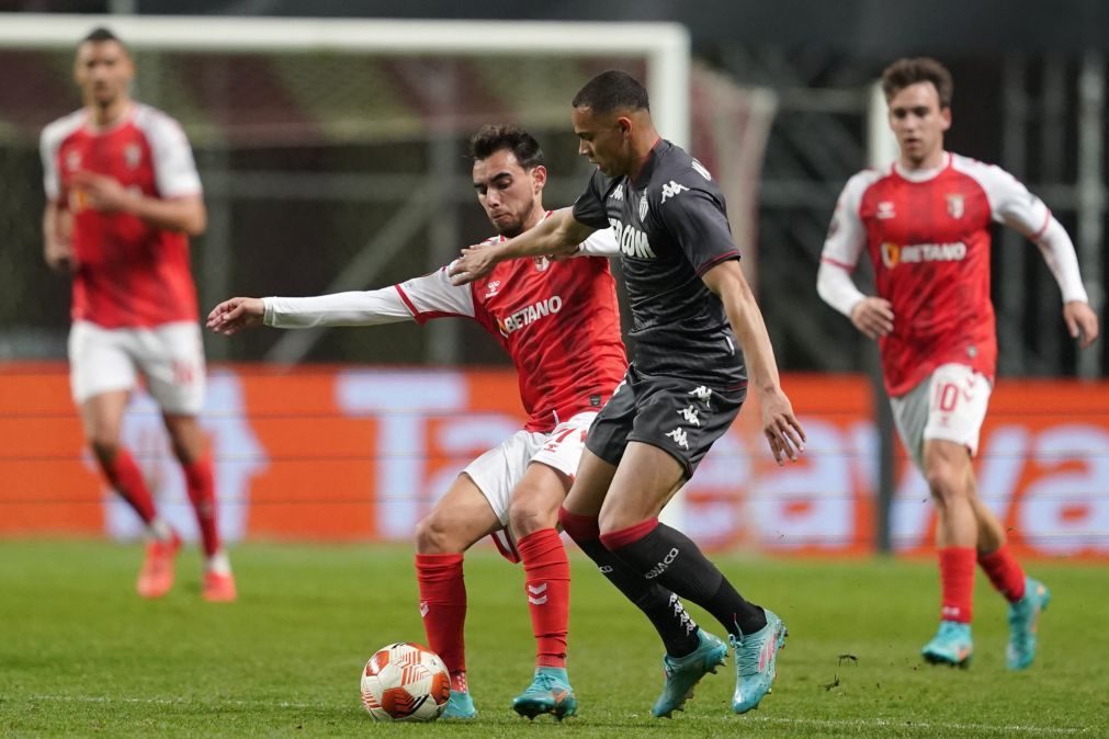 Sporting de Braga vence Mónaco na primeira mão dos 'oitavos' da Liga Europa