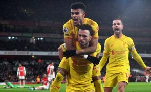 Diogo Jota abre caminho para triunfo do Liverpool sobre o Arsenal