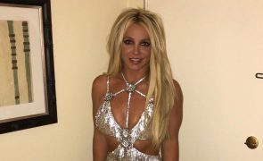 Toda nua, Britney Spears edita barriga no photoshop, mas deixa a porta torta
