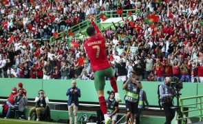 Portugal bate Suíça por 3-0 ao intervalo da segunda jornada do Grupo A2 da Liga das Nações