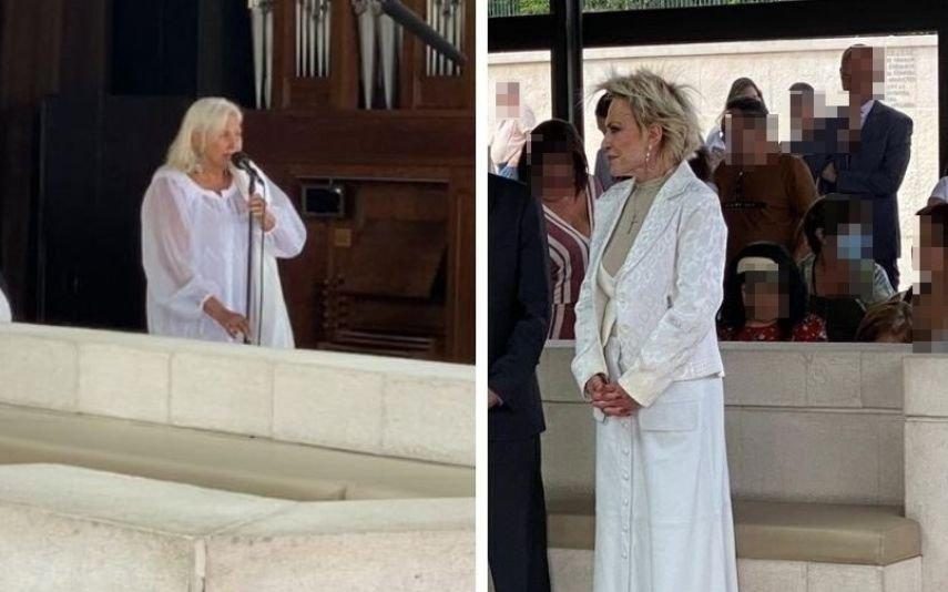 Ana Maria Braga Apresentadora e Fafá de Belém participam numa missa em Fátima